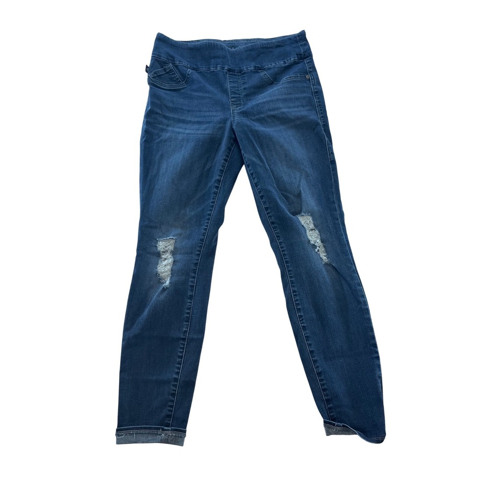 INC International Concepts Womens Denim Stretch Distressed Skinny Jeans Size 14